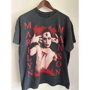 Marilyn Manson Single Stitch T-shirt Reprint Oneita Tag